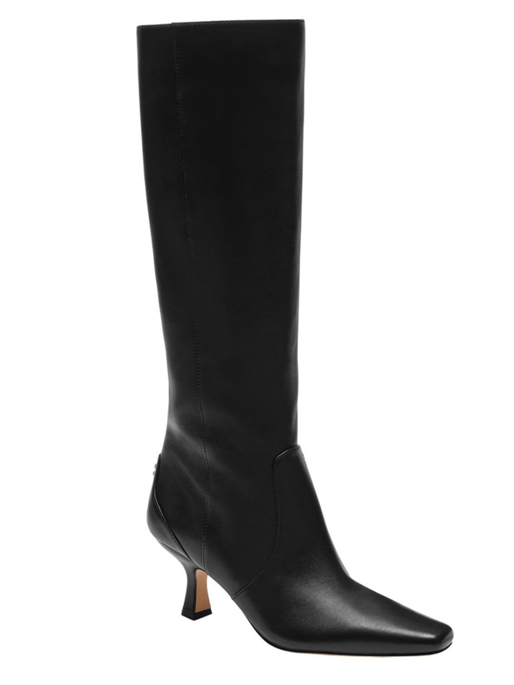 COACH Black Sculpted C Kitten Heel Leather Boots